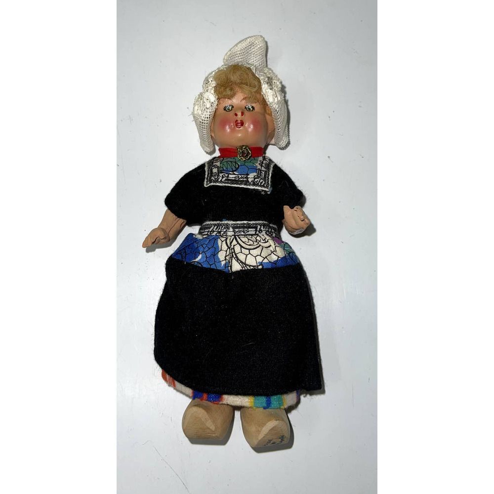 Made in Holland Dutch Doll with Clogs Vintage 7 inch Hand Painted - Picture 6 of 6